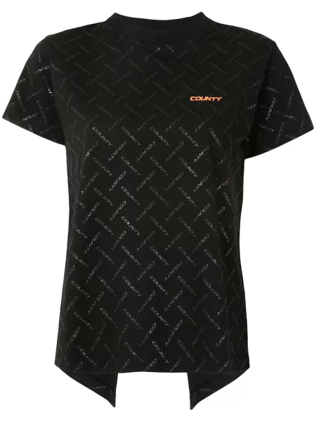 Tricou County Of Milan cu imagine cu spatele deschis negru