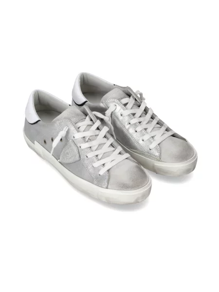 Sneakersy Philippe Model zamszowe z paskiem szare