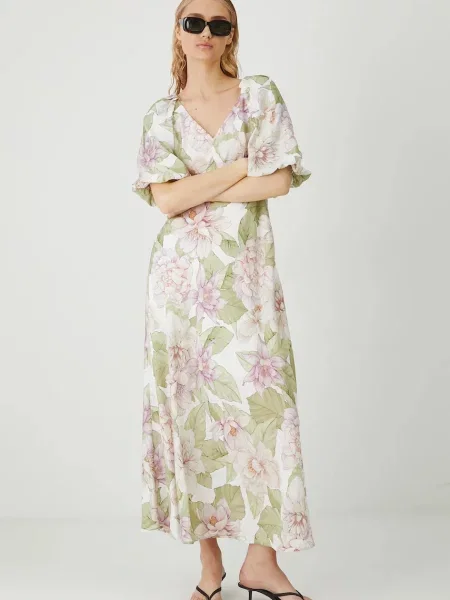 Medicine sukienka midi rozkloszowana biały