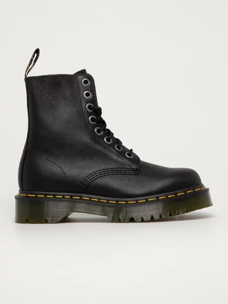 Шкіряні черевики Dr. Martens на плоскому ходу чорний