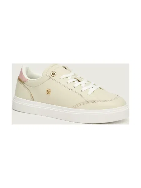 Sneakerși Tommy Hilfiger din piele bej