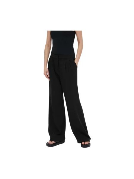 Spodnie proste high waist czarny