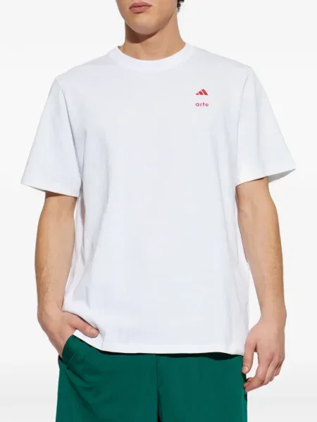 Tricou Adidas cu dungi scurt alb