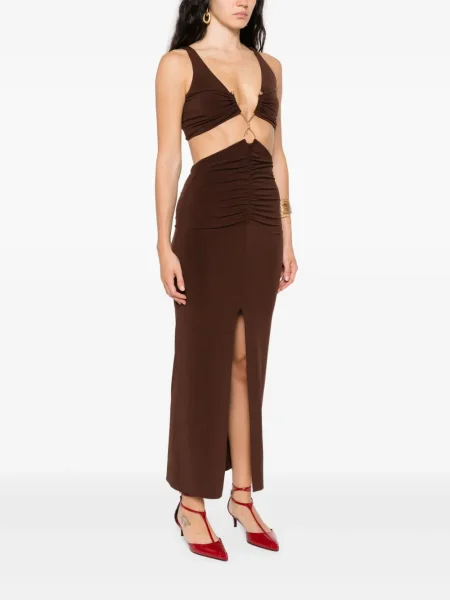 Rochie maxi Nissa de costum maro