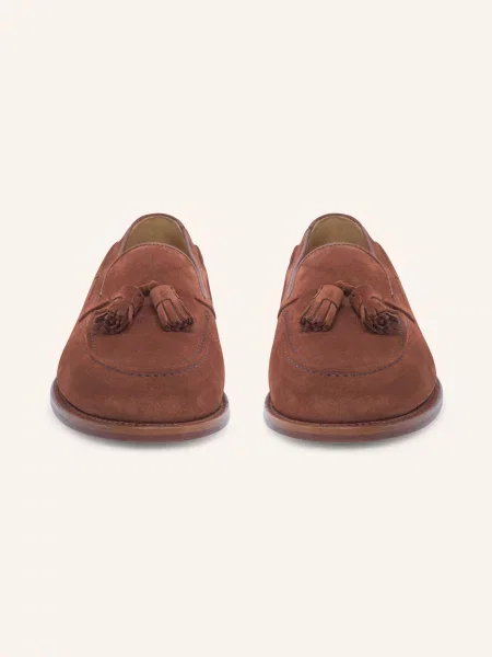 Heinrich Dinkelacker Loafersy Wien Plain Tassel V braun czerwone