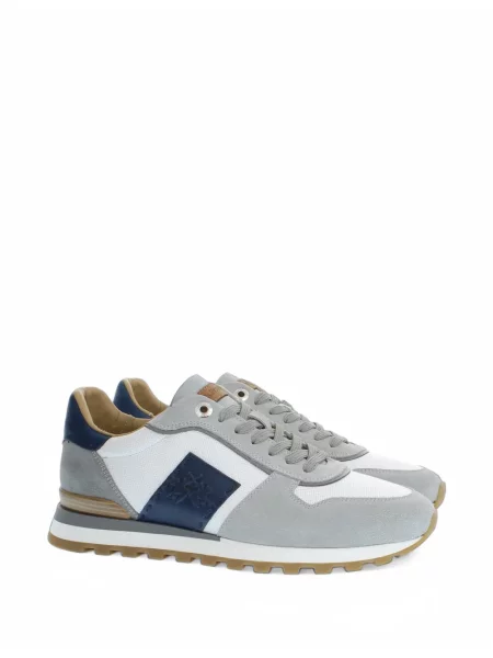 Sneakerși La Martina din piele gri