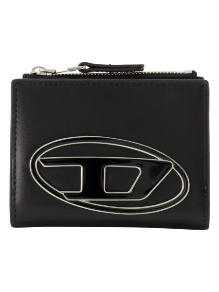 Diesel portfel skórzany BI-FOLD ZIP II czarny