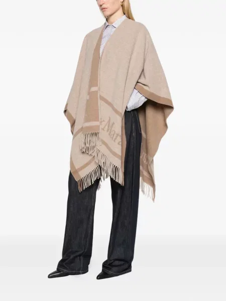 Poncho Max Mara de lână bej
