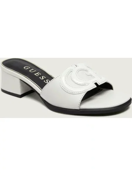 Guess De piele șlapi cu gros CERINNA alb