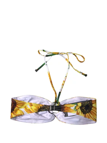 Květinový top Dolce & Gabbana s potiskem s výstřihem halter bílý