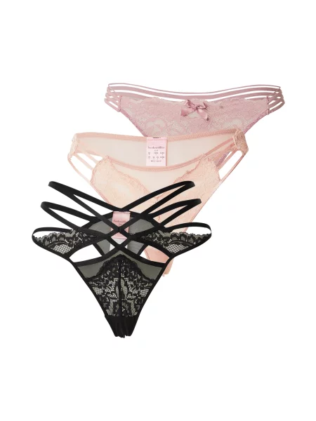Hunkemöller Tanga mauve / roz pudră negru