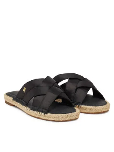 Tommy Hilfiger Espadrilky Satin Espadrille Mule černá