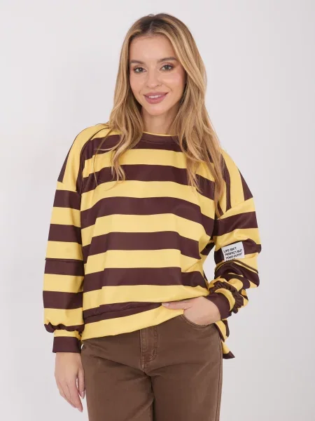 Geacă Italy Moda cu dungi maro