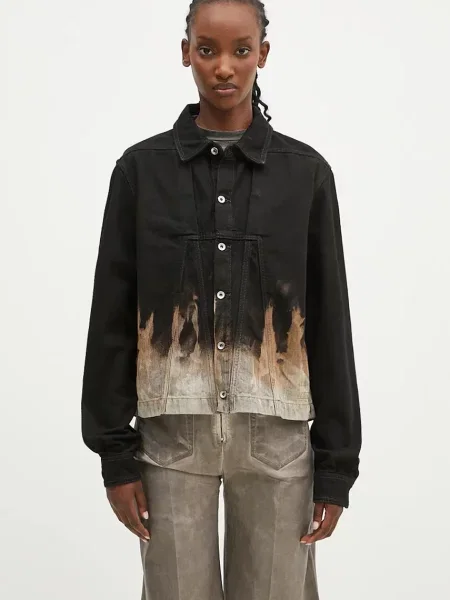 Rick Owens geacă din denim Alice femei de tranzitie negru