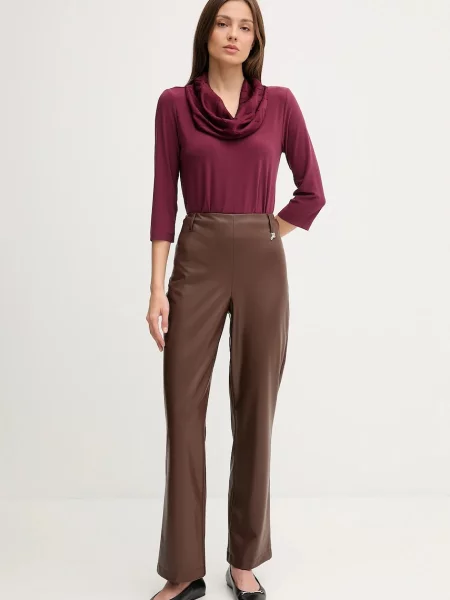 Joseph Ribkoff spodnie proste high waist brązowy