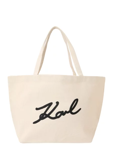 KARL LAGERFELD Ročna torba Écru bela