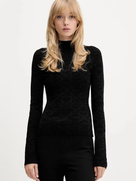 HUGO pulover cu turtleneck negru