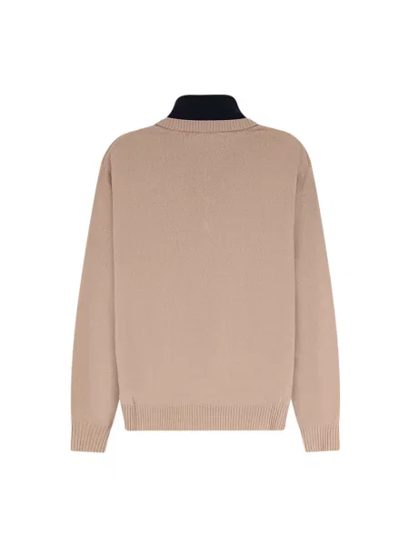 Sweter Miu Miu z kaszmiru z logo beżowy