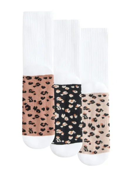 Next Șosete maro / maro cappuccino / negru alb