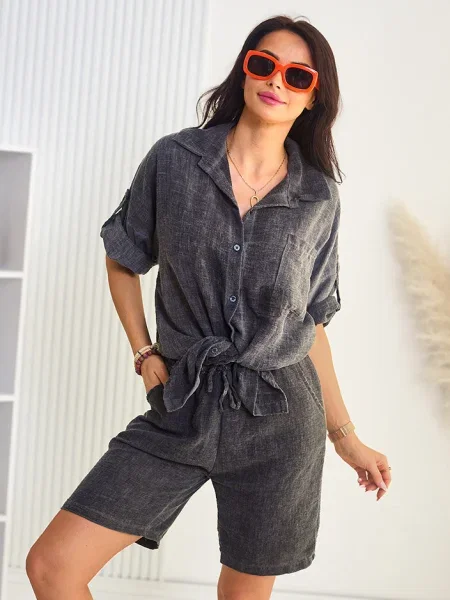 Cămașă Resti de in negru