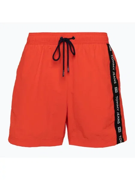 Plavecké šortky Tommy Jeans SF Medium Drawstring Side Tape hot heat červené