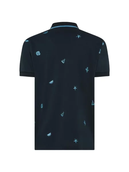 Tricou polo Sun68 cu broderie negru