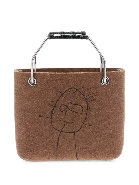 Geantă shopper Plan C cu imagine maro