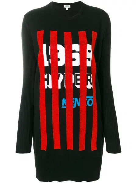 Rochie Kenzo tricotate cu imagine negru