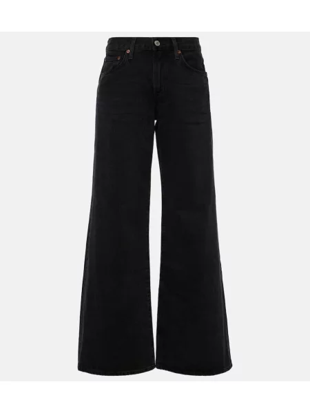 Jeansy Agolde z niską talią czarne