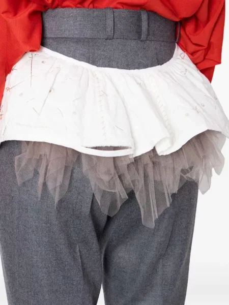 Pantaloni Kolor cu broderie gri