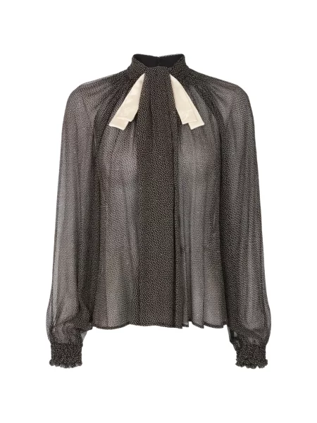 Bluză Elisabetta Franchi cu buline cu imagine negru