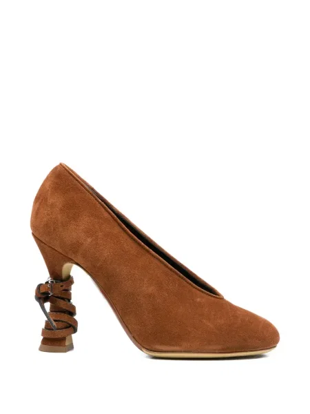 Pantofi cu toc Moschino din piele maro