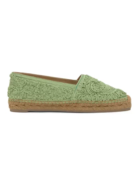 Espadryle Castaner z wzorem paisley zielone