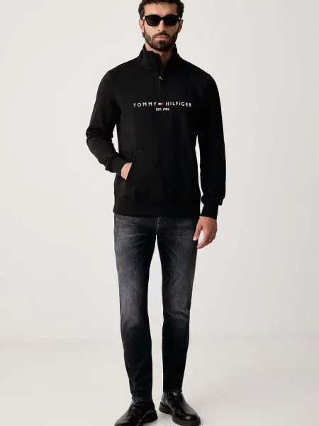 Tommy Hilfiger hanorac pentru bărbați cu negru