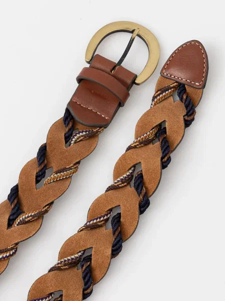 Ремінь Sessun з ремінцями коричневий