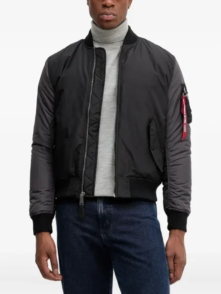 Geacă bomber Alpha Industries cu broderie negru