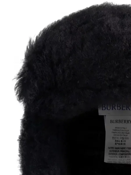 Căciulă Burberry de lână în carouri negru