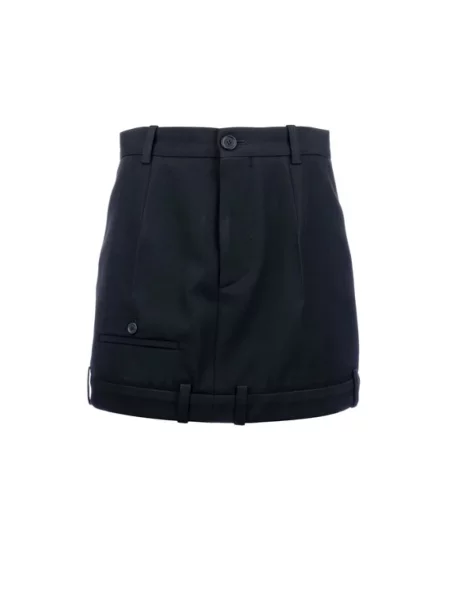 Lniana mała mały spódnica mini Balenciaga czarna