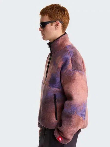 Флисовый свитер The North Face с принтом красный