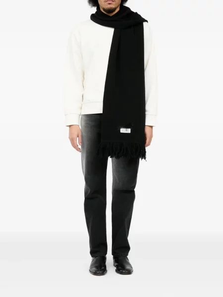 Шал Mm6 Maison Margiela с ресни черно