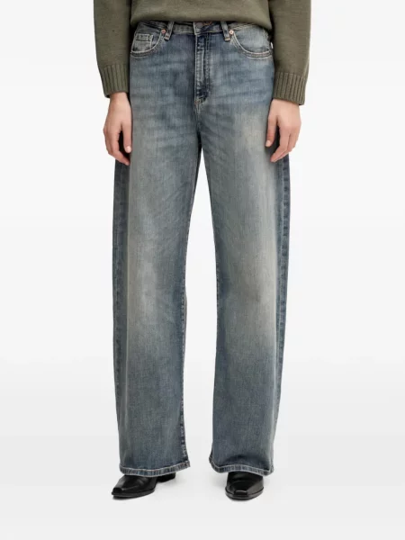 Széles szárú farmer Benetton kék