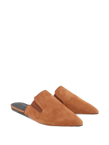 Papuci tip mules Jenni Kayne din piele de căprioară maro