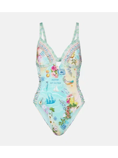 Costum de baie Camilla cu imagine albastru