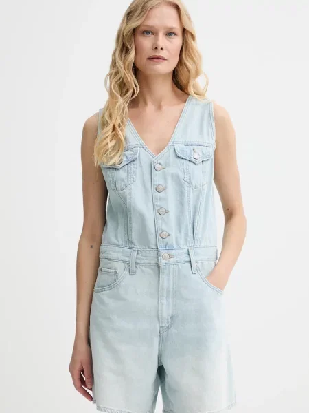 Kombinezon jeansowy z listwą guzikową model ‘VEST ROMPER ROM COM’ Levi's niebieski