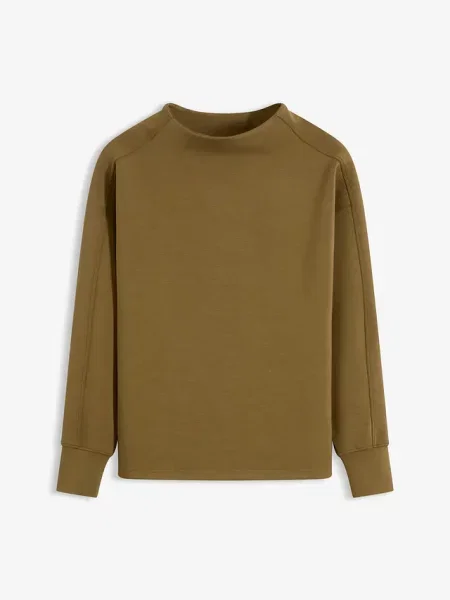 Bluza oversize z miękkiego materiału scuba zielona