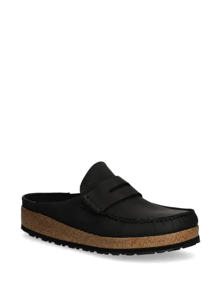 Papuci de casă Birkenstock din piele de căprioară negru