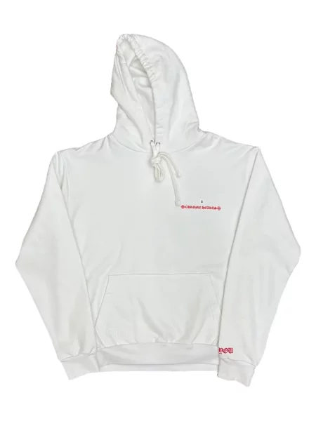 Hanorac cu glugă Chrome Hearts cu motiv cu inimi alb