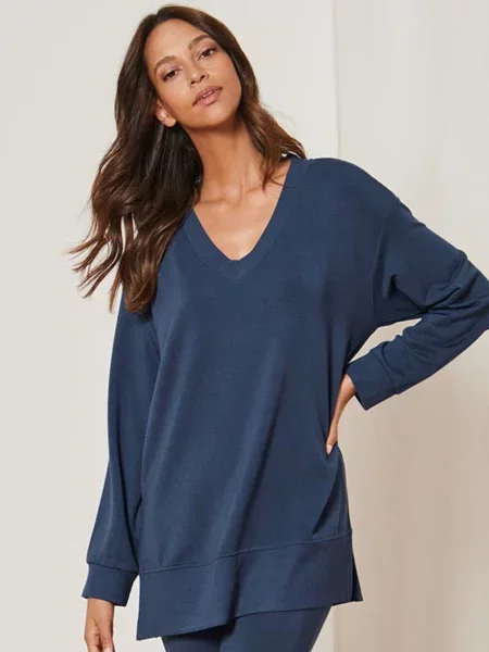 Tchibo Кофта для дому Темно-синій Модал синій