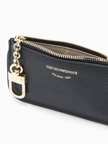 Кожаный кошелек Emporio Armani черный