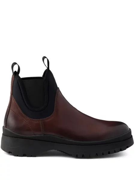 Botine chelsea Prada din piele maro